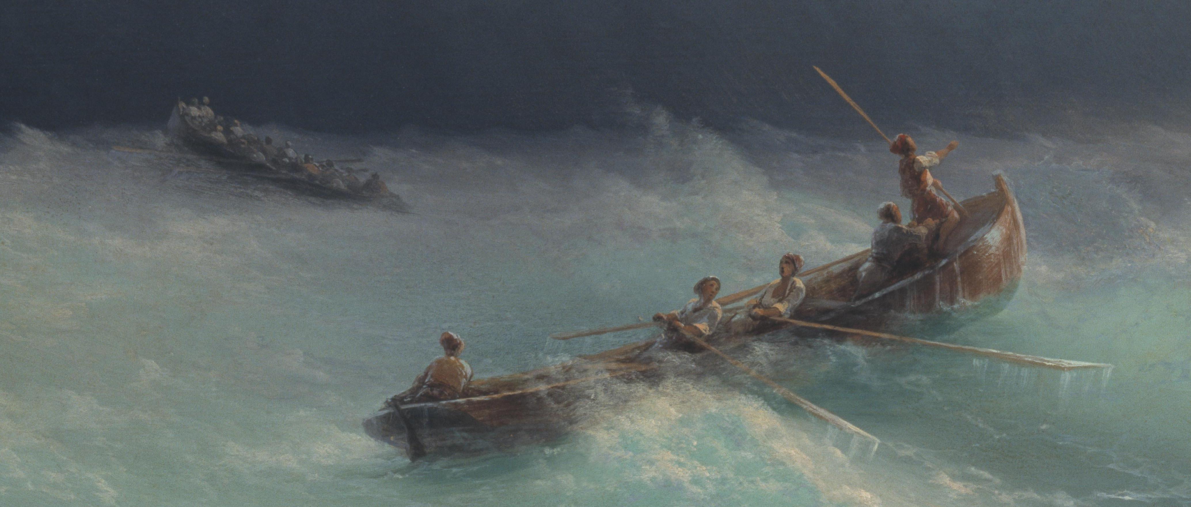 Четверо в лодке. Рембрандт, “шторм на Галилейском озере”. Лодка в шторм. Лодка в шторм живопись. Буря лодка.